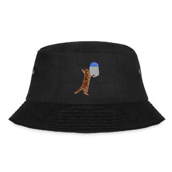 Katze, die nach Wollball in Ihrer falschen Tasche greift Spaß - Bucket Hat - Schwarz - Vorne - Lela (165cm)
