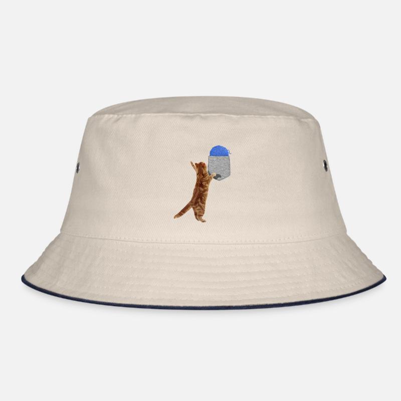 Cat Reaching For Wool Ball In Your Fake Pocket Fun Bucket Hat