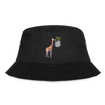 Girafe atteignant une branche avec des feuilles dans la poche - Bob - noir - Devant - Lela (165cm)
