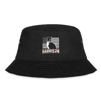 Kamala Harris 24 Cat Lady Supporter - Bucket Hat - Schwarz - Vorne - Lela (165cm)