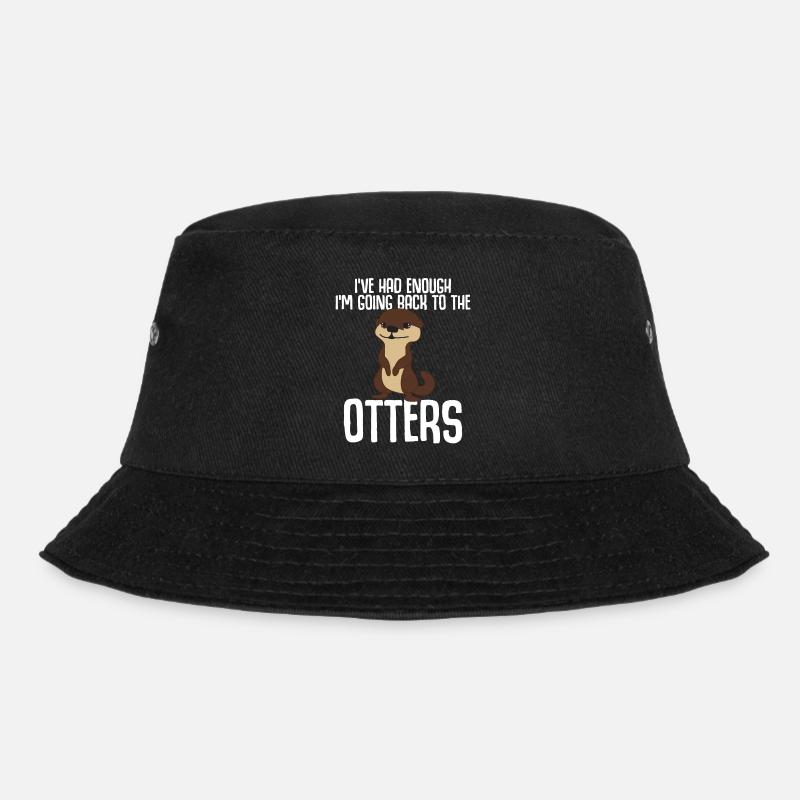Otter Otters - Bucket Hat - black