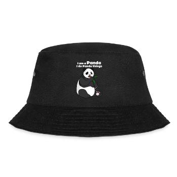 Giant Panda with Bamboo Panda Bear - Bucket Hat - Schwarz - Vorne - Lela (165cm)