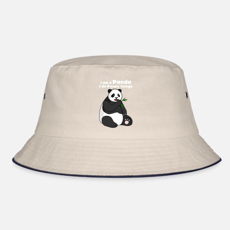 Giant Panda with Bamboo Panda Bear Bucket Hat