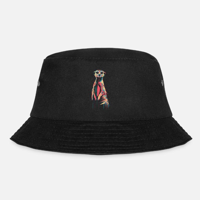 Farbenfrohes Erdmännchen Kunstwerk - Bucket Hat - Schwarz