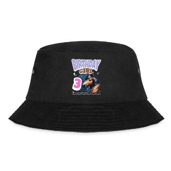 Pferd 3. Geburtstag Mädchen Kinder - Bucket Hat - Schwarz - Vorne - Lela (165cm)
