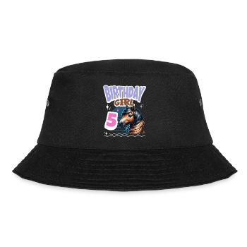 Horse 5th Birthday Girl Kids - Bucket Hat - black - Front - Lela (165cm)