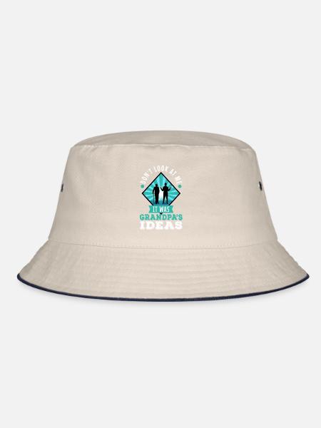 It was grandpas idea - Bucket Hat - ecru/navy - Front