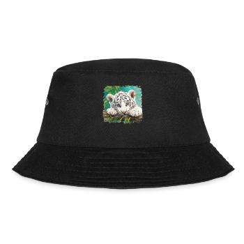 White Tiger Weiße Tiger Weißer Tiger - Bucket Hat - Schwarz - Vorne - Lela (165cm)