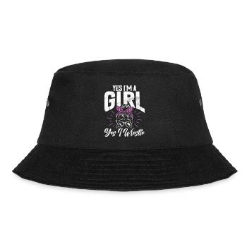Wrestling Girl Grappling Wrestler Women - Bucket Hat - black - Front - Lela (165cm)