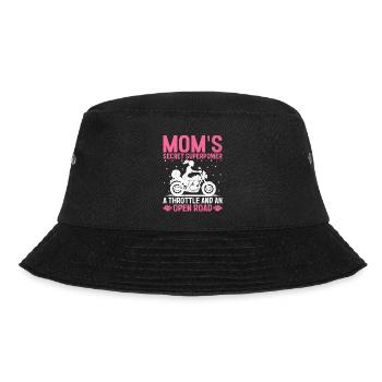 Mom's Secret Superpower: Ein Gashebel Und Ein Offener Roa - Bucket Hat - Schwarz - Vorne - Lela (165cm)