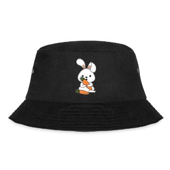 Hase Gemüse Karotte Ostern Geschenk Hase Kanninche - Bucket Hat - Schwarz - Vorne - Lela (165cm)