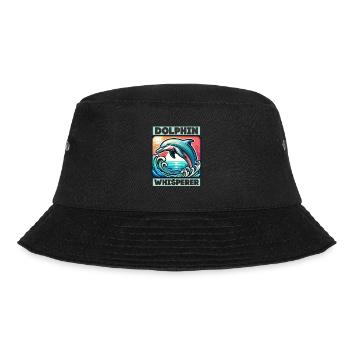 Dolphin Whisperer Beach Vacation Marine Biology - Bucket Hat - black - Front - Lela (165cm)