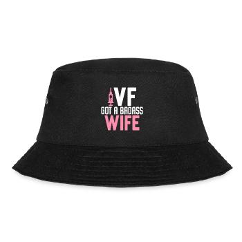 IVF Got A Badass Wife Funny IVF Egg Retrieval - Bucket Hat - black - Front - Lela (165cm)