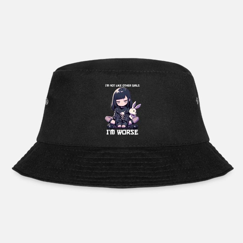pas comme les autres filles Goth Girl Bunny Kawaii Gothic - Bob - noir