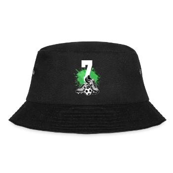 7th Birthday 7 Years Soccer Soccer Player - Bucket Hat - black - Front - Lela (165cm)