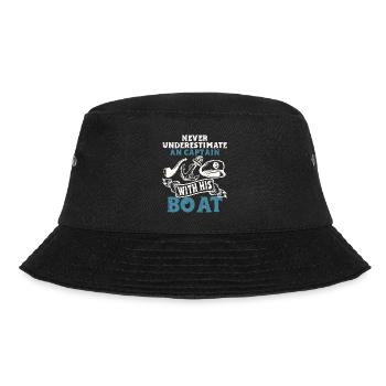 Boat Captain Funny Boat Sailing Lake Boater - Bucket Hat - black - Front - Lela (165cm)