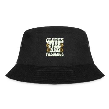 Glutenfrei und Fabelhaft Design für Allergiker - Bucket Hat - Schwarz - Vorne - Lela (165cm)