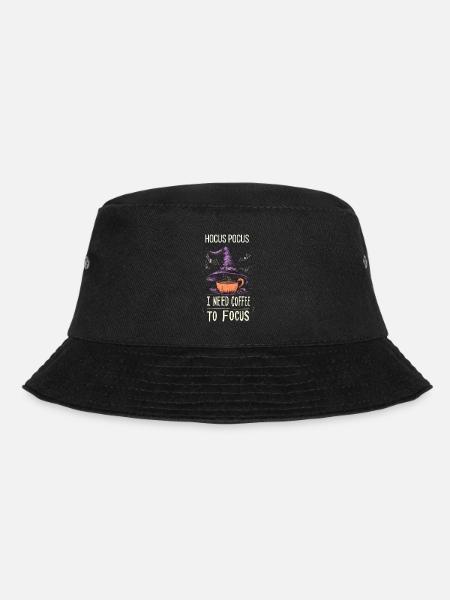 Hocus Pocus Kaffee Fledermäuse Hexenhut - Bucket Hat - Schwarz