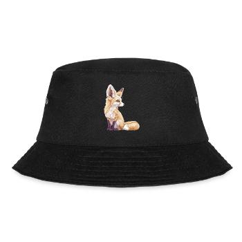 Fennec Fox Fenneks Fennek - Bucket Hat - Schwarz - Vorne - Lela (165cm)
