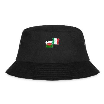 Wales Italien Flagge Italiener Waliser - Bucket Hat - Schwarz - Vorne - Lela (165cm)