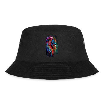 Mehrfarbiger geometrischer Löwe - Bucket Hat - Schwarz - Vorne - Lela (165cm)