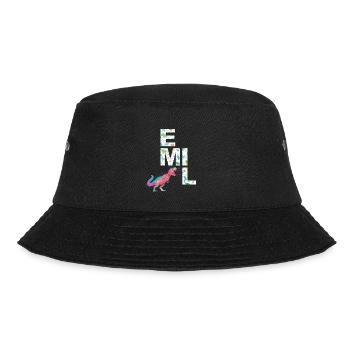 EMIL - Beautiful boy name with dinosaur - Bucket Hat - black - Front - Lela (165cm)