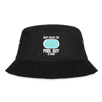 Pool Cleaner Keep Calm The Pool Guy Is Here - Bucket Hat - Schwarz - Vorne - Lela (165cm)