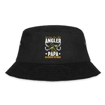 Angler Dad Fishing Rod Funny Father's Day Fisherman - Bucket Hat - black - Front - Lela (165cm)
