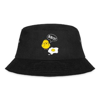 Bro? Küken und Eier Lustiges Küken Motiv - Bucket Hat - Schwarz - Vorne - Lela (165cm)