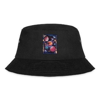 Cosmic Planetary Art Universe Design - Bucket Hat - black - Front - Lela (165cm)