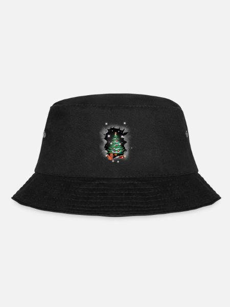 Tannenbaum Eichhörnchen Christmas Weihnachten Xmas - Bucket Hat - Schwarz
