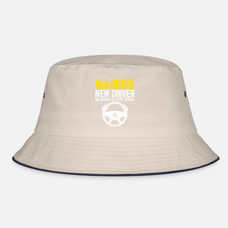 Warning New Driver Be Afraid Funny Driving Permit Bucket Hat