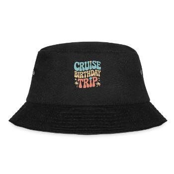 Cruise Birthday Trip Colorful Retro Design - Bucket Hat - black - Front - Lela (165cm)