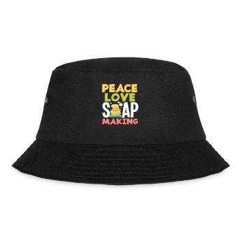 Frieden Liebe Seifenherstellung - Bucket Hat - Schwarz - Vorne - Lela (165cm)
