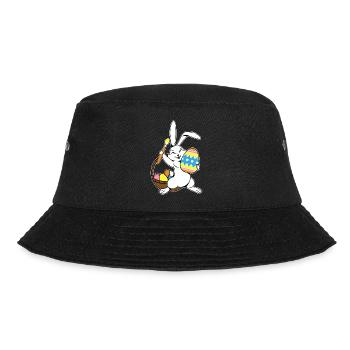 Osterhase Bemalt Ostereiger Eierbemalen Ostergesch - Bucket Hat - Schwarz - Vorne - Lela (165cm)