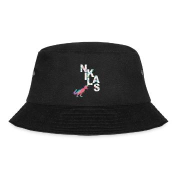 NIKLAS - Beautiful boy name with dinosaur - Bucket Hat - black - Front - Lela (165cm)