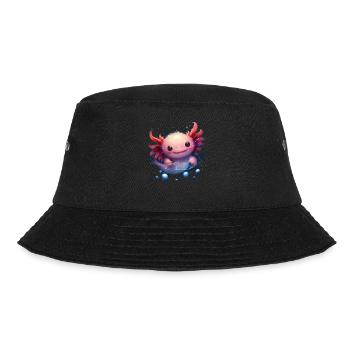 Magic kawaii axolotl with water bubbles for fans - Bucket Hat - black - Front - Lela (165cm)