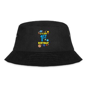 1. Geburtstag Jungen 1 Jahr Astronaut Geburtstag - Bucket Hat - Schwarz - Vorne - Lela (165cm)