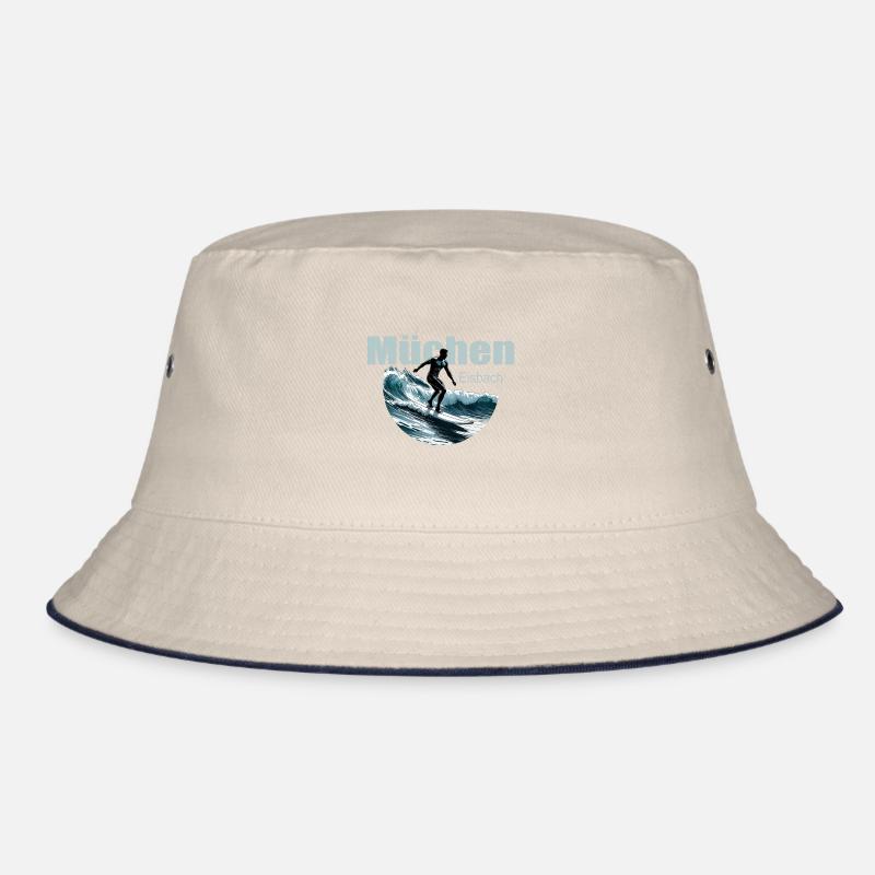 München Eisbach Surfen Welle Munich Eisbach Bucket Hat