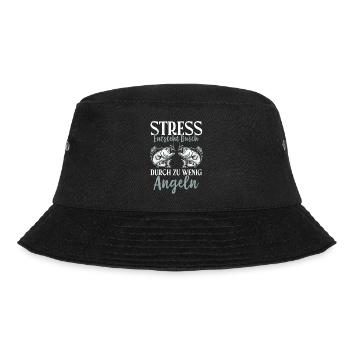 Angler Angelrute Witziges Fischer Hobbyfischer - Bucket Hat - Schwarz - Vorne - Lela (165cm)