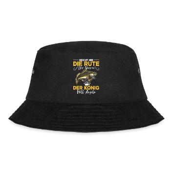 Angler Fishing Rod Funny Fisherman Hobby Fisherman - Bucket Hat - black - Front - Lela (165cm)