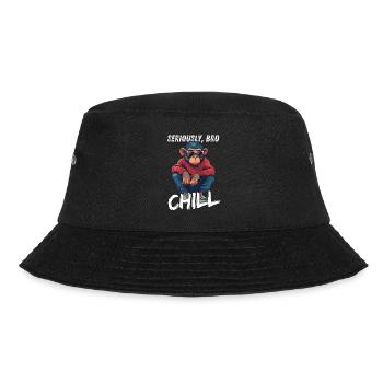Seriously Bro Chill Monkey Meme Gambler - Bucket Hat - black - Front - Lela (165cm)