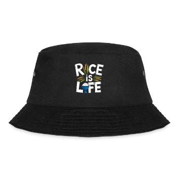 Rice is life funny Reis Design - Bucket Hat - Schwarz - Vorne - Lela (165cm)