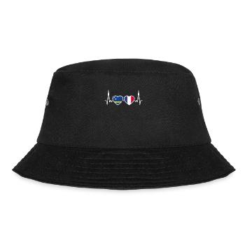 Curaçao France Vintage Heartbeat Flag - Bucket Hat - black - Front - Lela (165cm)