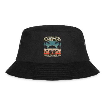 Lustige Rentner Bin im Ruhestand Sprüche Ruhestand - Bucket Hat - Schwarz - Vorne - Lela (165cm)