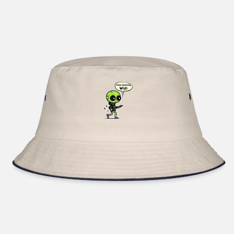Alien Abduction Alien Seeking Wifi Bucket Hat