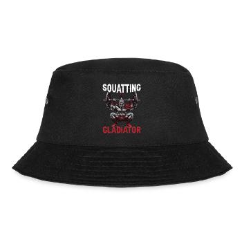 Squatting Gladiator 9 - Bucket Hat - Schwarz - Vorne - Lela (165cm)