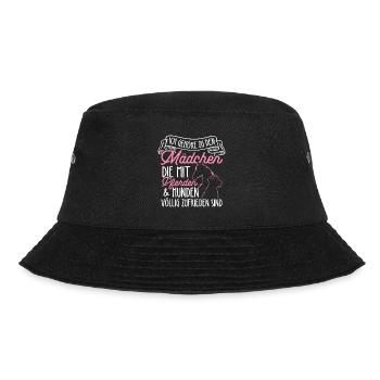 Pferde Hund Hundebesitzerin Reiterin Pferde Hundef - Bucket Hat - Schwarz - Vorne - Lela (165cm)