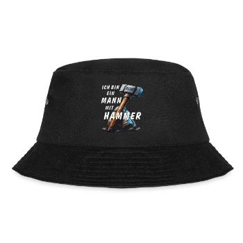 I'M A MAN WITH A HAMMER - Bucket Hat - black - Front - Lela (165cm)