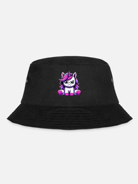 Süßes Einhorn Genervt - Bucket Hat - Schwarz
